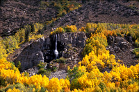 Aspen and Waterfall, South Fork of Bishop Creek, Sierra Nevada Mountains, California