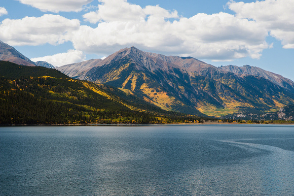 Aspens, Mountains, and Lake, Twin Lakes, Colorado